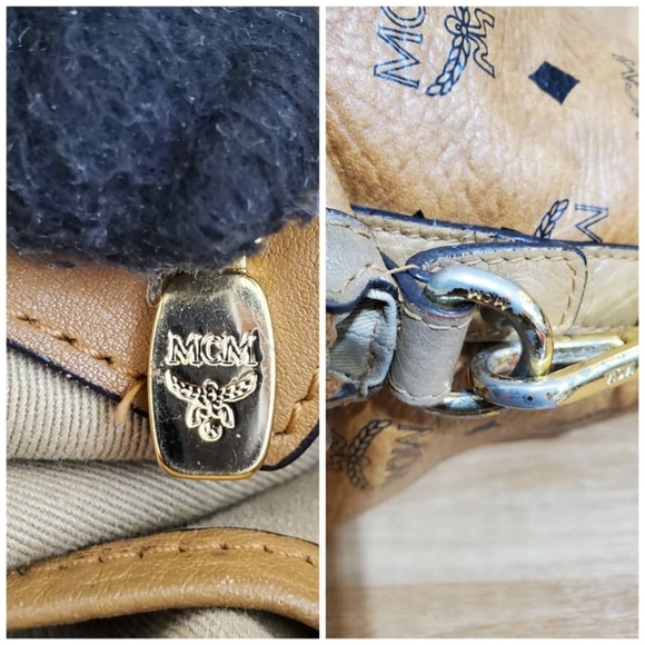 Authentic MCM Cognac Visetos 2way Shoulder Bag - Picture 4 of 11